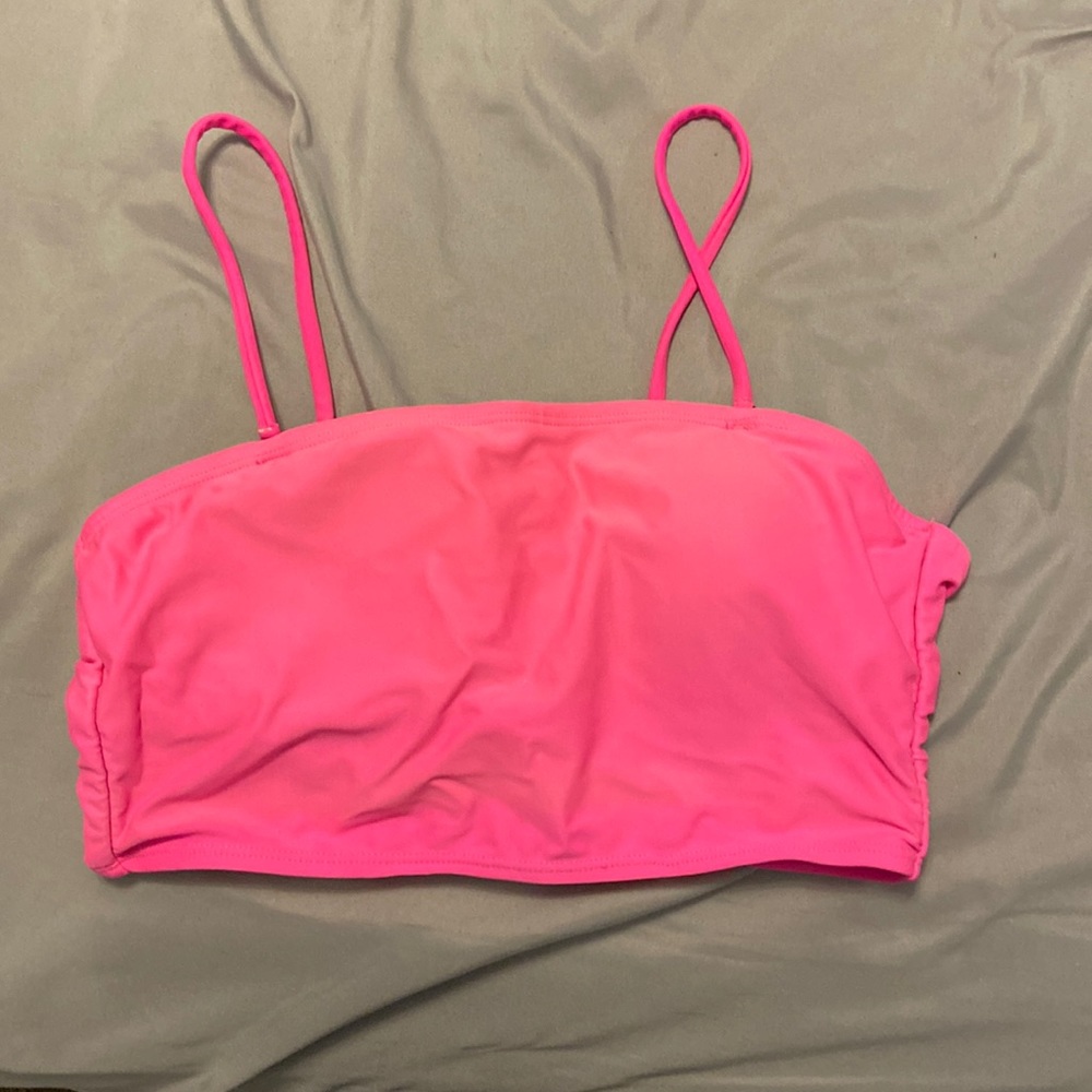 hot pink bathing suit top, adjustable and remove straps